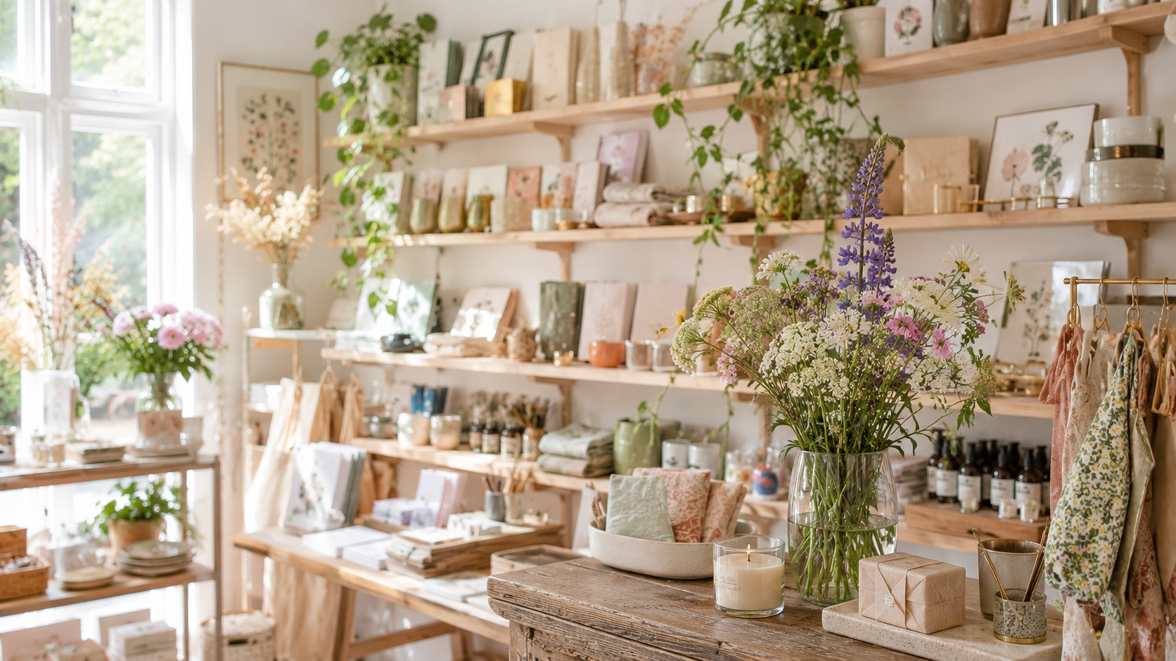 A welcoming independent gift shop interior