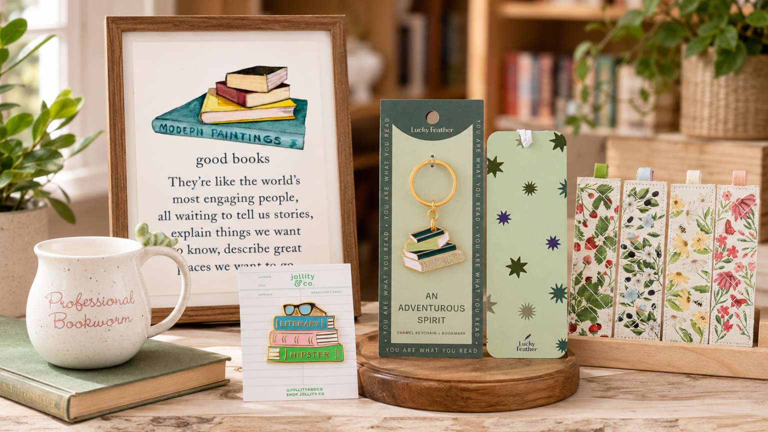 A books and reading gift display